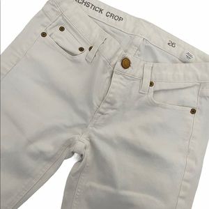 J Crew White Matchstick Cropped Pants